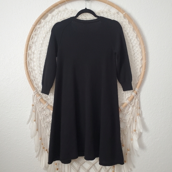Autumn Cashmere 100% Pure Cashmere Swing Dress Minimalist Black Size S - Picture 3 of 9